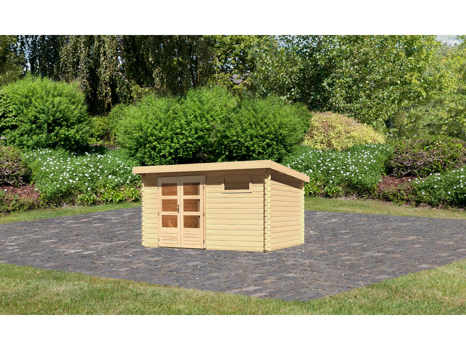 Karibu Gartenhaus Bastrup 8 natur