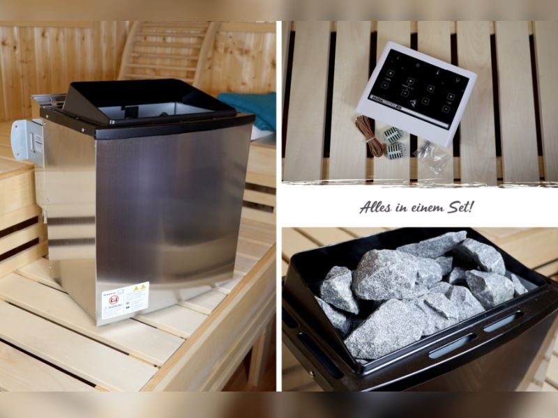 Karibu Bio-Kombiofen 9,0 kW externe Steuerung Easy und Steine