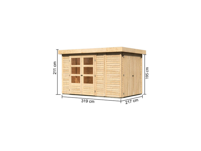 Karibu Gartenhaus Retola 3 inkl. Anbauschrank