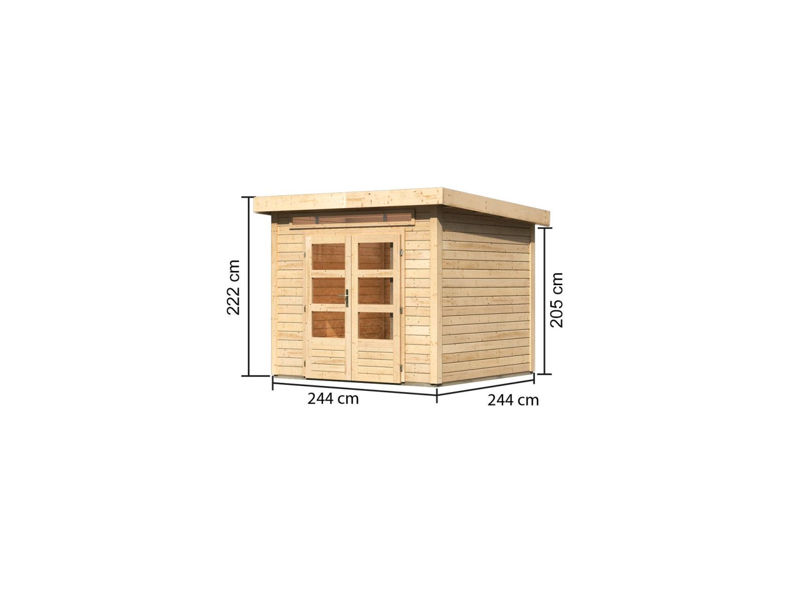 Karibu Gartenhaus Kandern 3 natur 28 mm