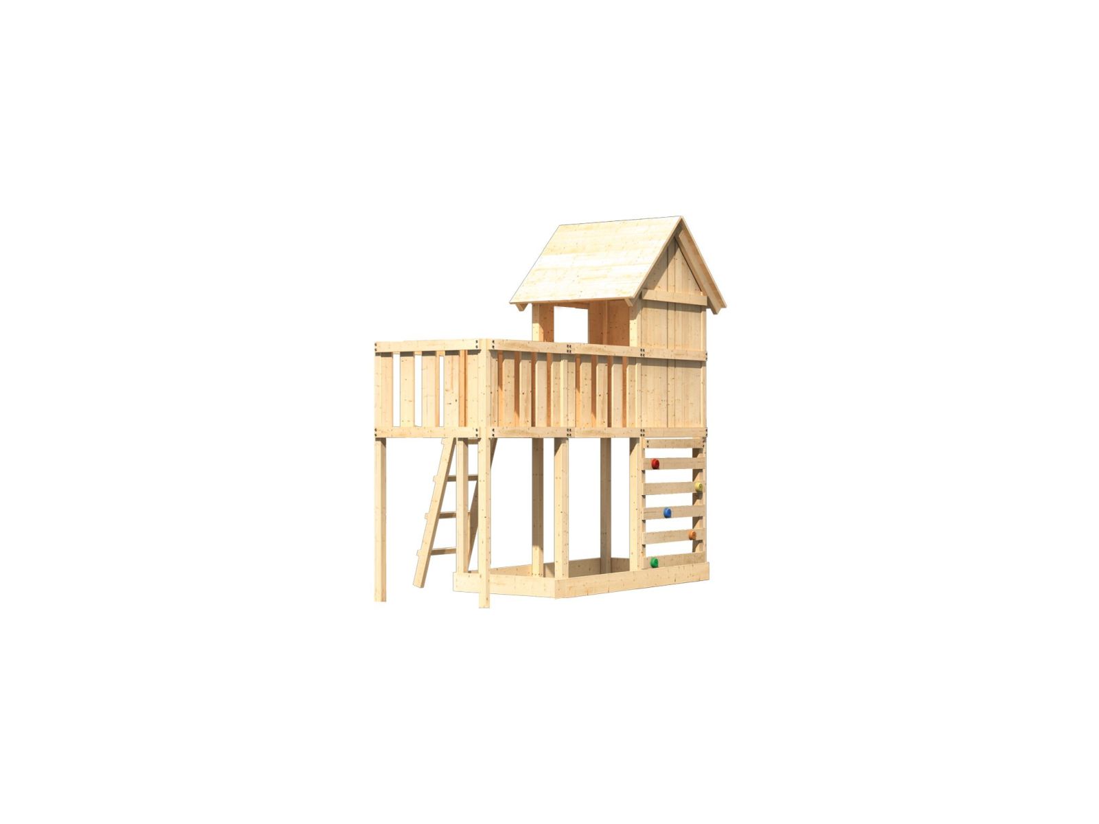 Karibu Stelzenhaus Frieda + Anbauplattform + Kletterwand
