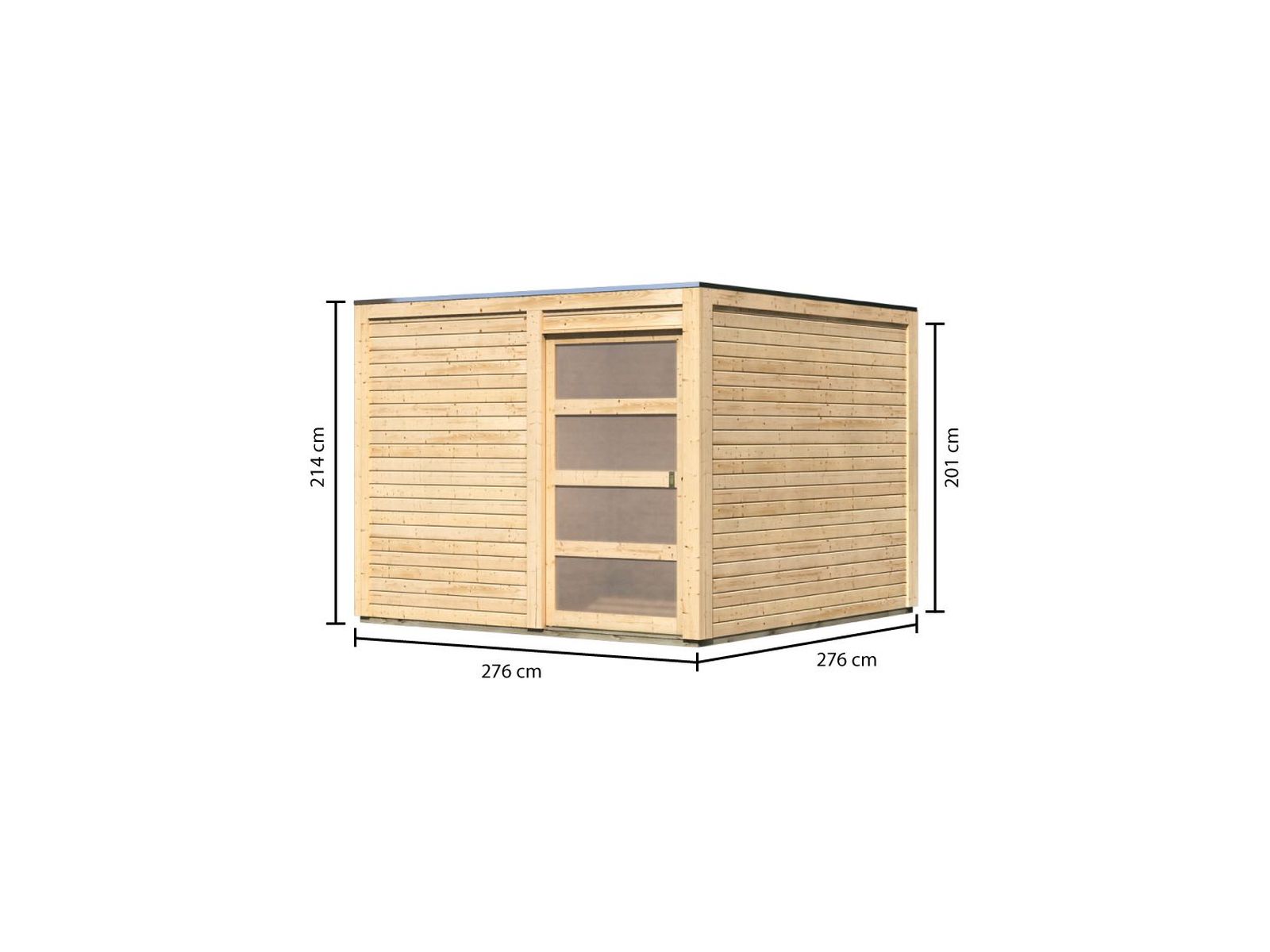 Karibu Gartenhaus Qubic 2 natur