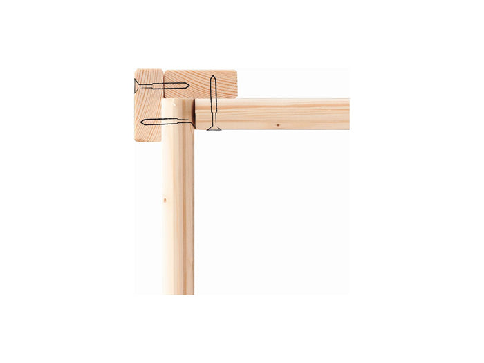 Karibu Stelzenhaus Benjamin terragrau mit Holzrampe