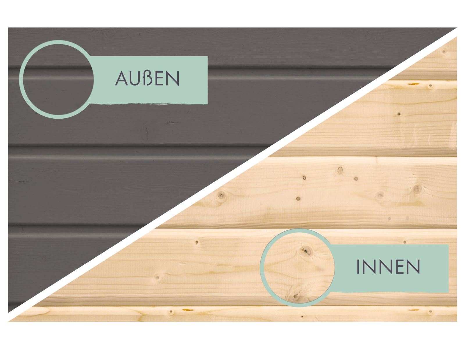 Karibu Stelzenhaus Benjamin terragrau + Rutsche blau + Holzrampe