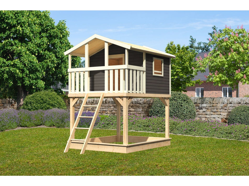 Karibu Spielturm Benjamin in terragrau