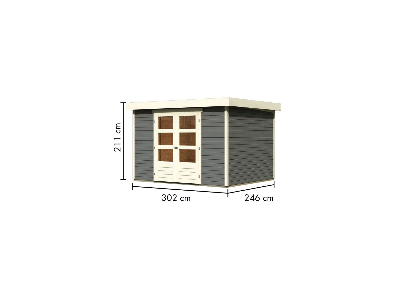 Karibu Gartenhaus Askola 5 terragrau 19 mm