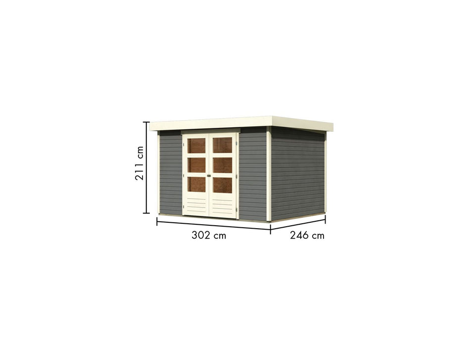 Karibu Gartenhaus Askola 5 terragrau 19 mm