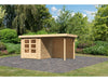 Karibu Gartenhaus Askola 2 mit Anbaudach 2,40 m, Rückwand