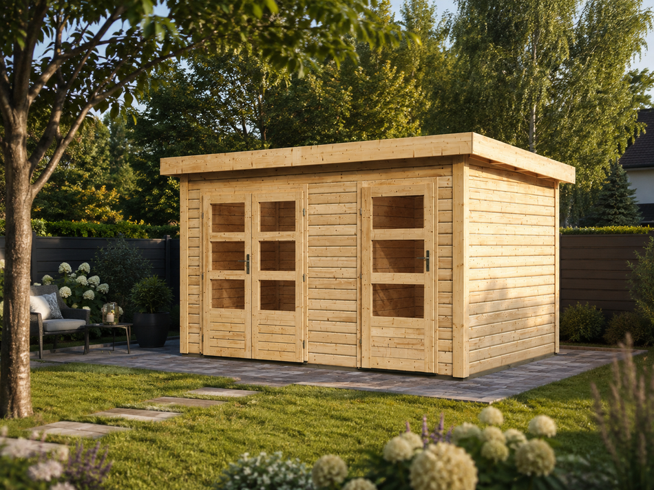 Karibu Gartenhaus Schönbuch 1 38 mm 2-Raum-Haus