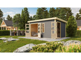 Karibu Gartenhaus Schönbuch 2 in terragrau 38 mm 2-Raum-Haus