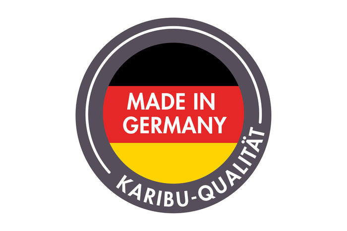 Karibu Saunahaus Mikka 38 mm -terragrau- ohne Ofen- klassische Tür