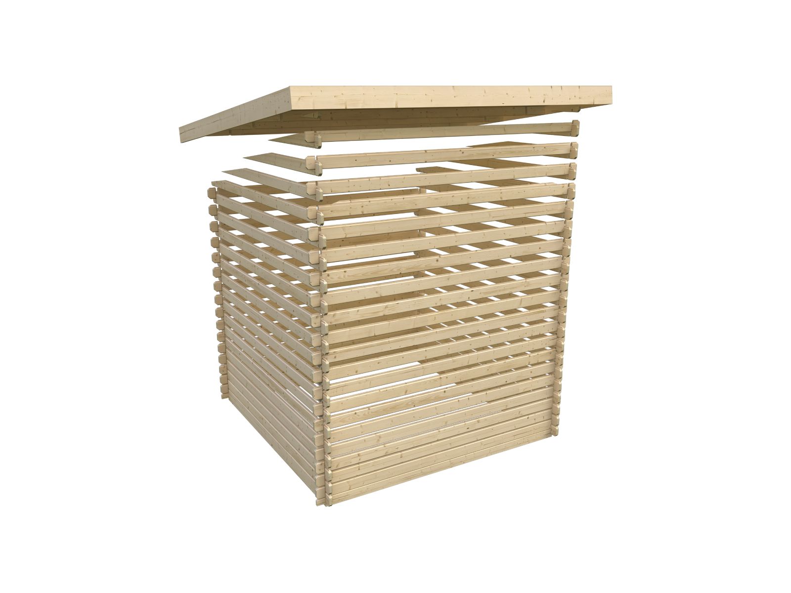 Karibu Gartenhaus Bastrup 8 mit Anbaudach 2 Meter inkl. Rückwand