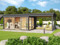 Lasita Dachverlängerung für Gartenhaus Demo 3 und 4, carbongrau