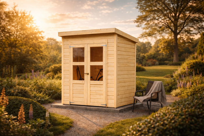 Karibu Gerätehaus Amrum, naturbelassen, 14 mm