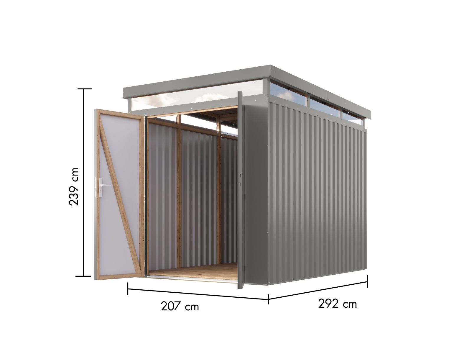 Karibu Metallhaus Aurum 2,5 in Graualuminium