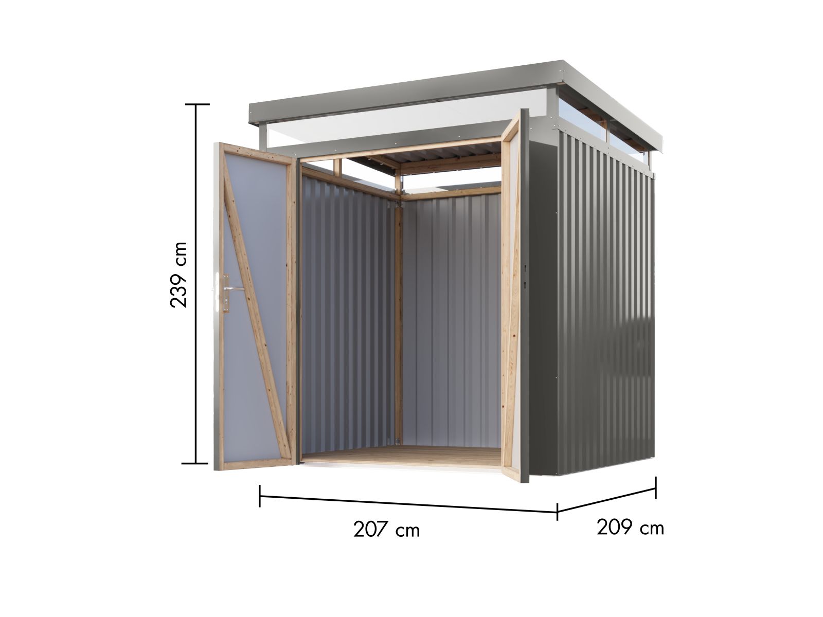 Karibu Metallhaus Aurum 2 in Graualuminium