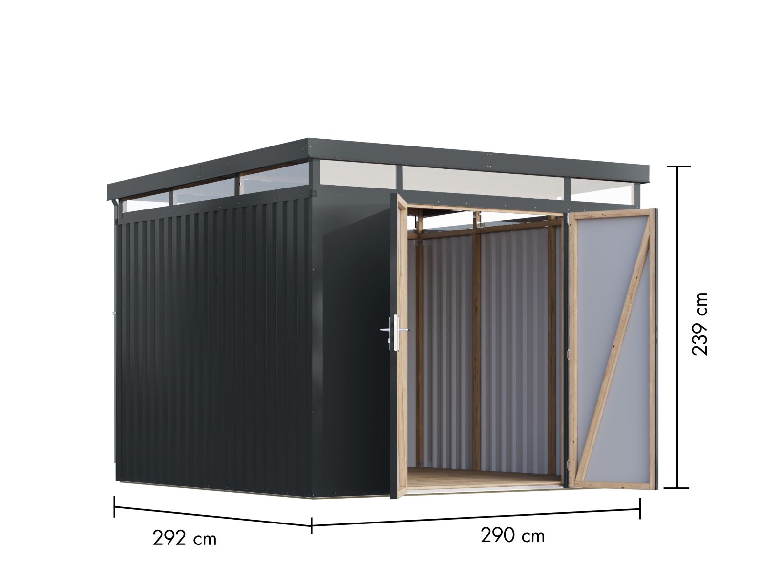 Karibu Metallhaus Aurum 3,5 in Anthrazit