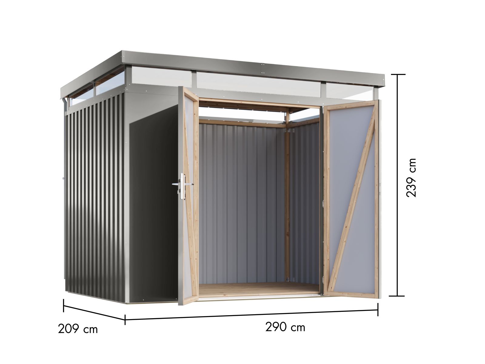 Karibu Metallhaus Aurum 3 in Graualuminium