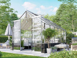 Vitavia Gewächshaus Cassandra 9900 ESG 3 mm Alu eloxiert, inkl. Sockelmauer Basalt