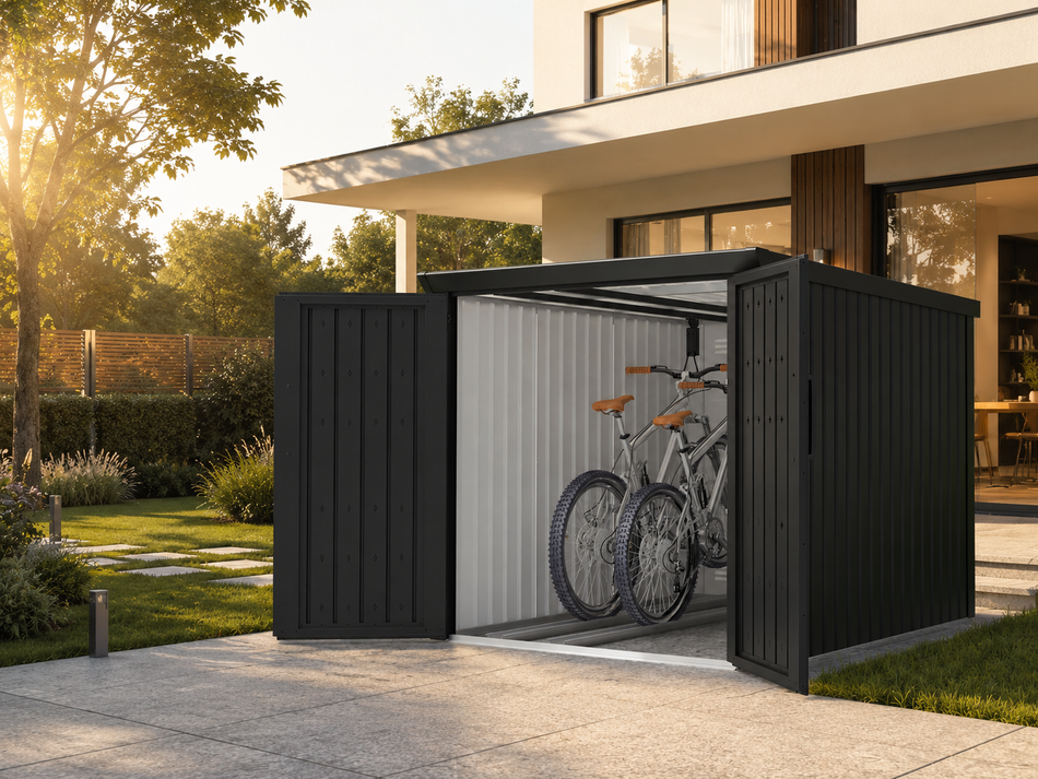 Norlinio Metall Fahrradgarage Faro 4 in Anthrazit, abschließbar