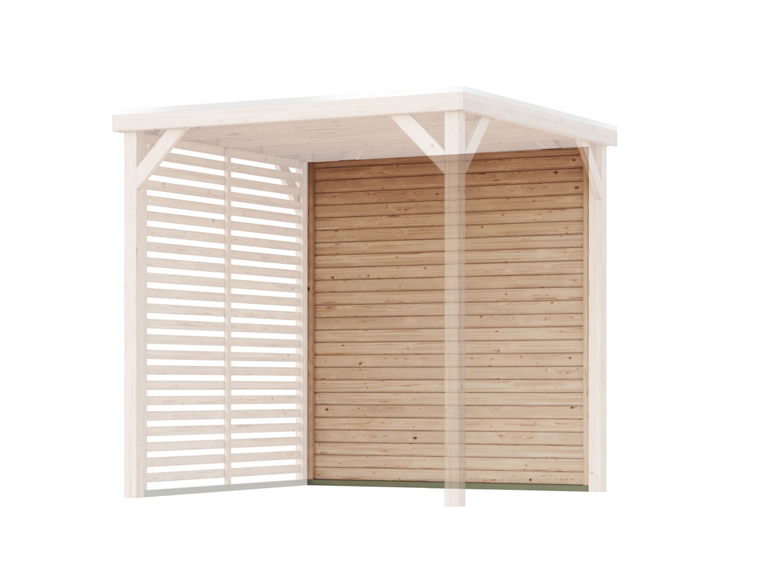 Karibu Cubeco Pavillon Seitenwand/Rückwand geschlossen, natur