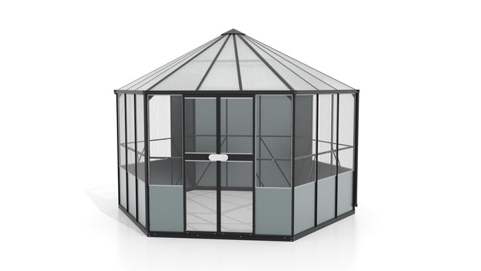 Vitavia Vogelvoliere Circus 9000 in schwarz, inkl. Fundament