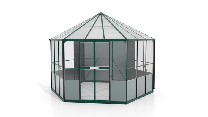 Vitavia Vogelvoliere Circus 9000 in smaragdgrün, inkl. Fundament