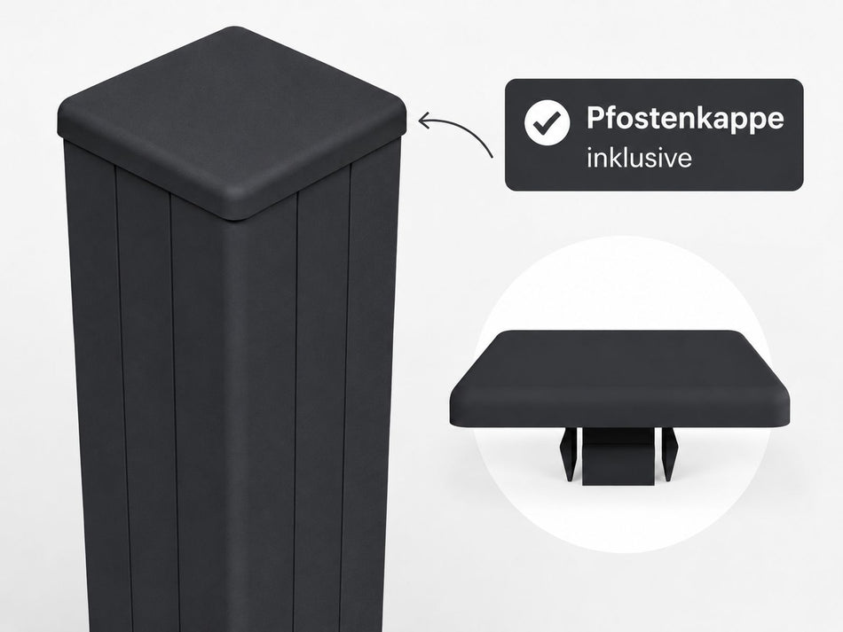 Linholm Aluminium Pfosten Schwarz 240, inkl. Pfostenkappe