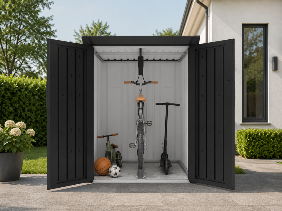 Norlinio Metall Fahrrad & Fuhrparkgarage Faro 3 in Anthrazit, abschließbar