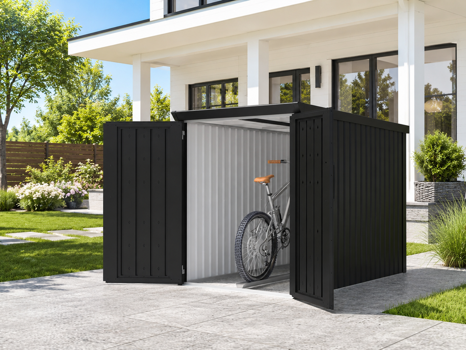 Norlinio Metall Fahrrad & Fuhrparkgarage Faro 3 in Anthrazit, abschließbar