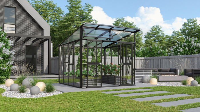Vitavia Gewächshaus Aphrodite 7800 3 mm ESG / HKP 10 mm, Schwarz