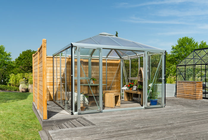 Vitavia Gewächshaus Fortuna 10200, ESG 3mm / HKP 10 mm,  Alu, inkl. intergriertes Bodenprofil
