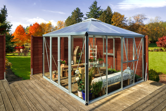 Vitavia Gewächshaus Fortuna 10200, ESG 3mm / HKP 10 mm,  Alu, inkl. intergriertes Bodenprofil