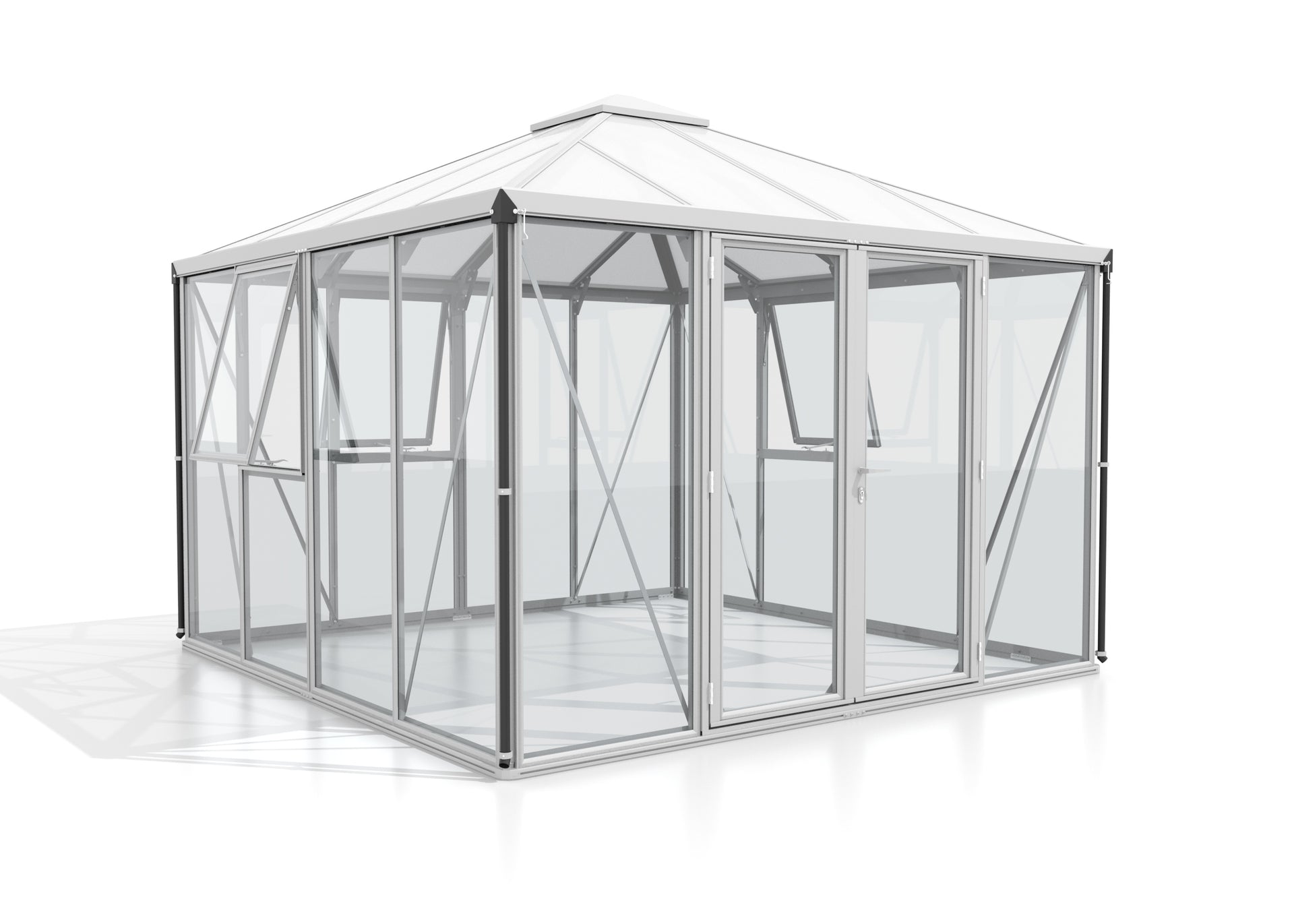 Vitavia Gewächshaus Fortuna 10200, ESG 3mm / HKP 10 mm,  Alu, inkl. intergriertes Bodenprofil
