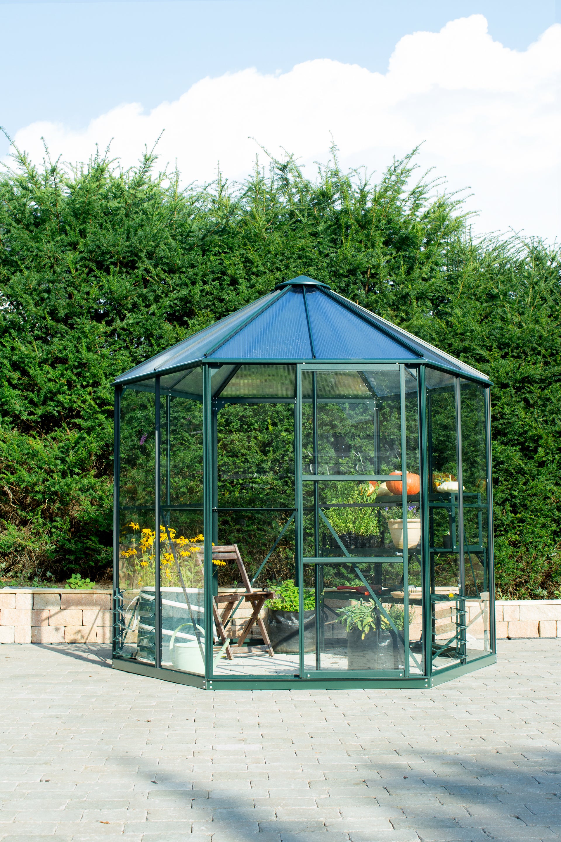 Vitavia Gewächshaus Hera 4500 ESG/HKP in smaragdgrün, inkl. Fundament