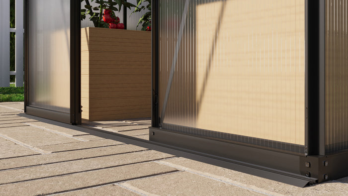 Vitavia Gewächshaus-SET Palma 3250 ESG/HKP schwarz, inkl. Hochbeet Linus IN-OUT, inkl. Mäusegitter für Hochbeete und Metallsieb-Set