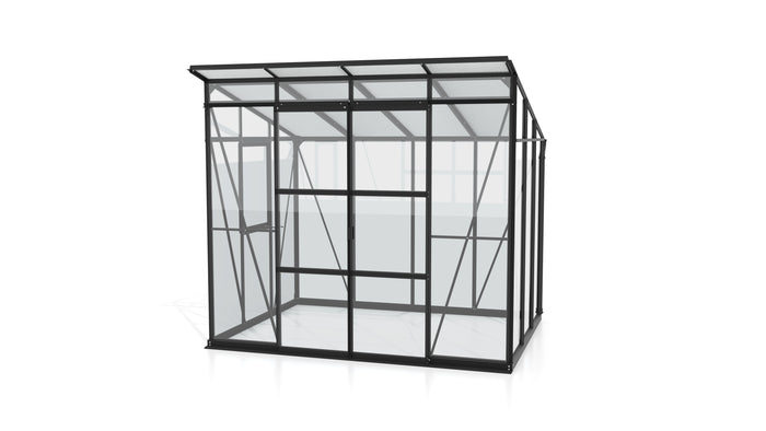 Vitavia Gewächshaus Playa 5900 Schwarz, ESG 3mm/HKP 6mm, inkl. Stahlfundament