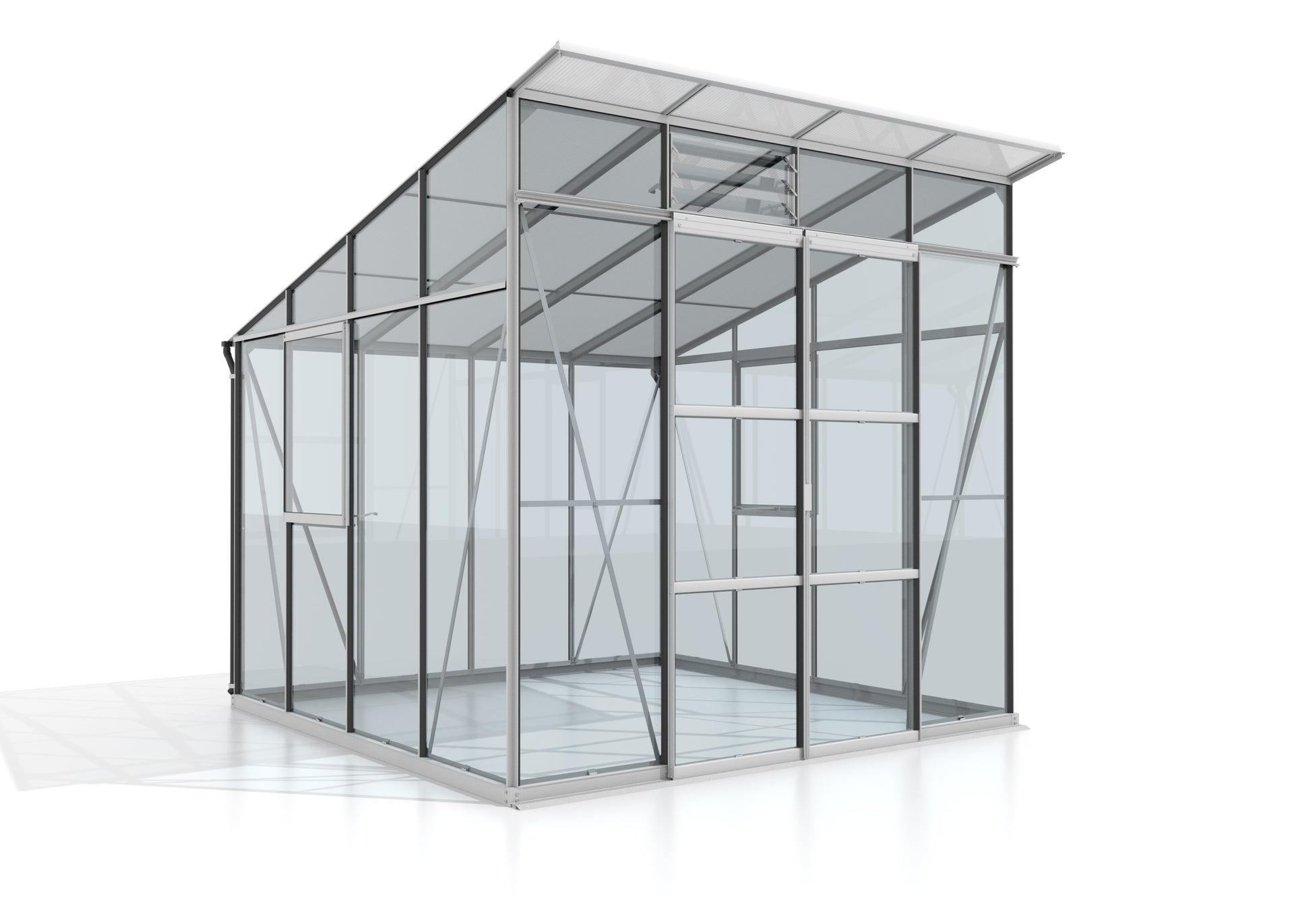 Vitavia Gewächshaus Playa 7600 Alu, ESG 3mm/HKP 6mm, inkl. Stahlfundament