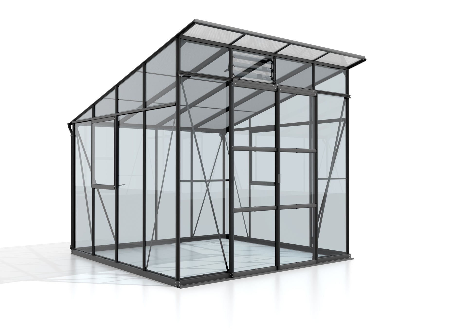 Vitavia Gewächshaus Playa 7600 Schwarz, ESG 3mm/HKP 6mm, inkl. Stahlfundament