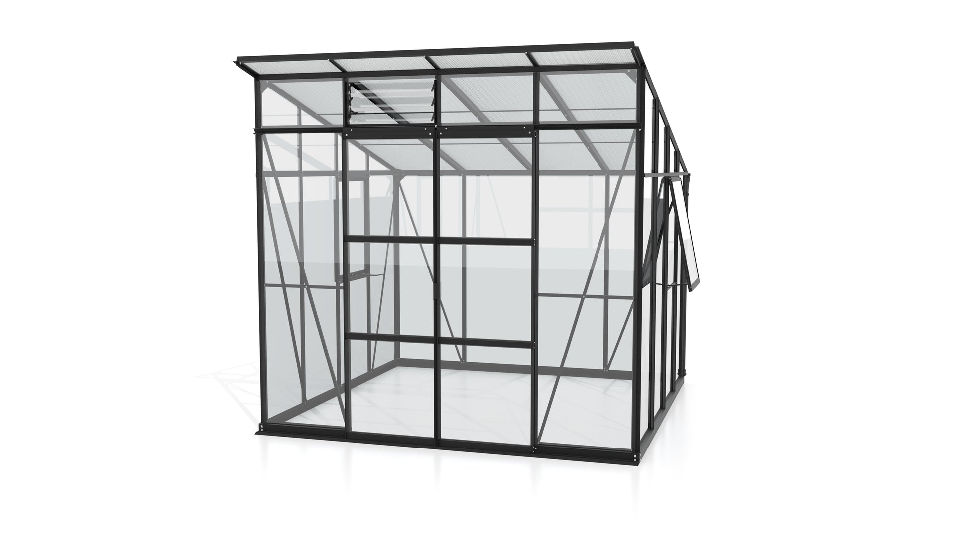 Vitavia Gewächshaus Playa 7600 Schwarz, ESG 3mm/HKP 6mm, inkl. Stahlfundament