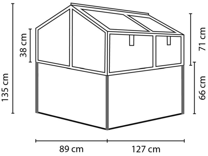 Vitavia Hochfrühbeet Gamma, Alu, ESG 3mm