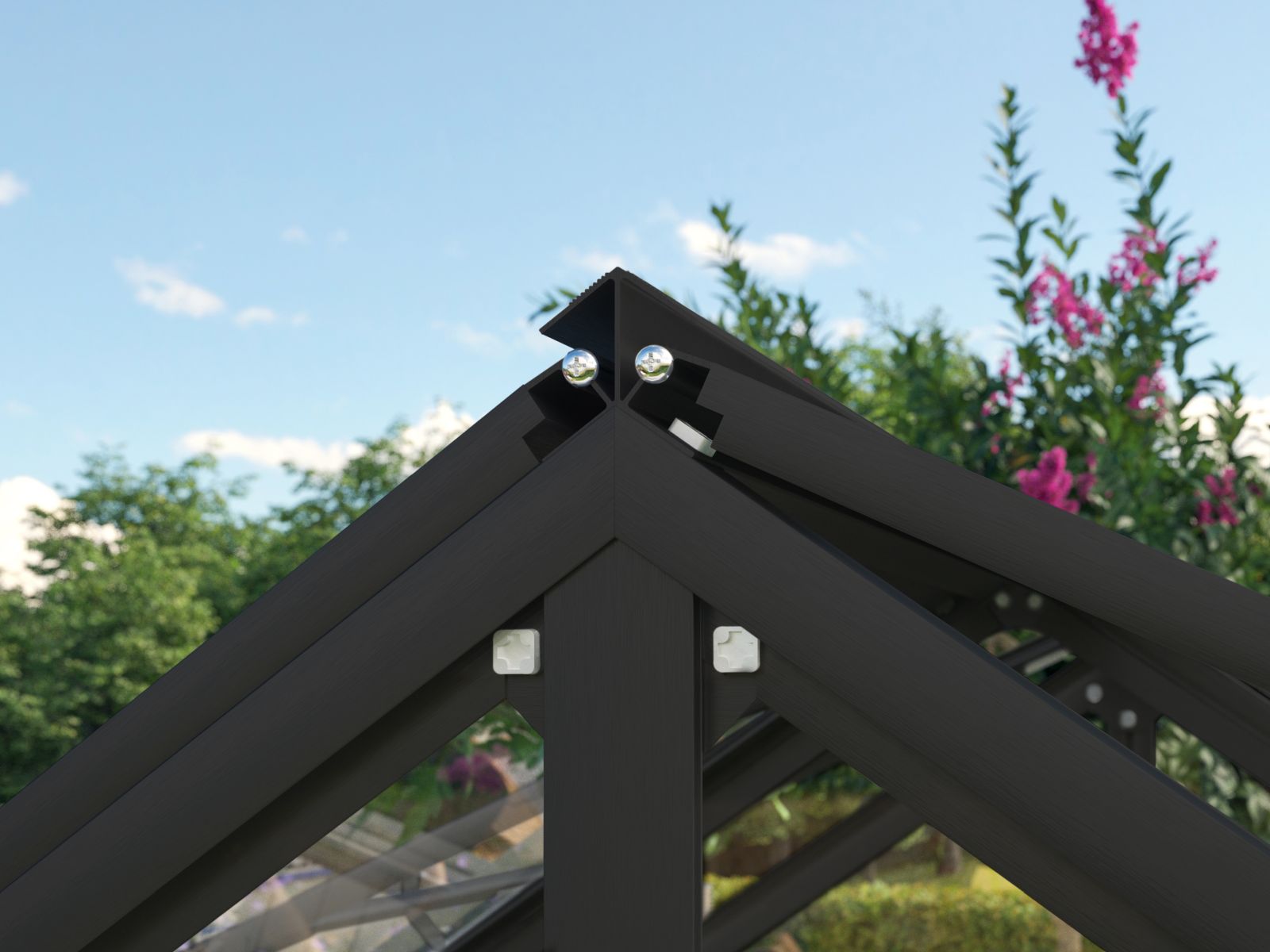 Vitavia Hochfrühbeet Gamma, Granit/Schwarz, ESG 3mm