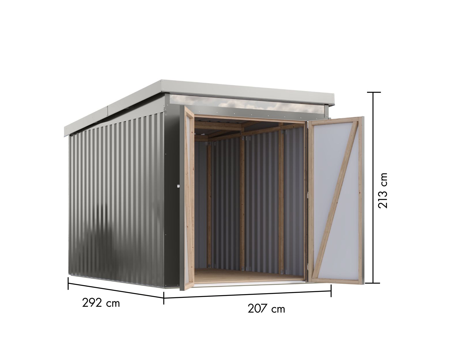 Karibu Metallgerätehaus Iridium 2,5 in Graualuminium