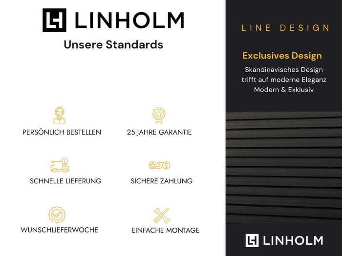 Linholm WPC Gartenhaus Linia 2828 inkl. Dachrinnen-Set, 2-farbig in Grau/Anthrazit