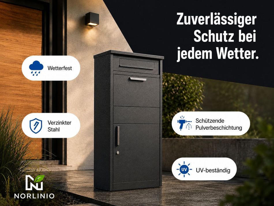 Norlinio Paketbox Port, Anthrazit, abschließbar