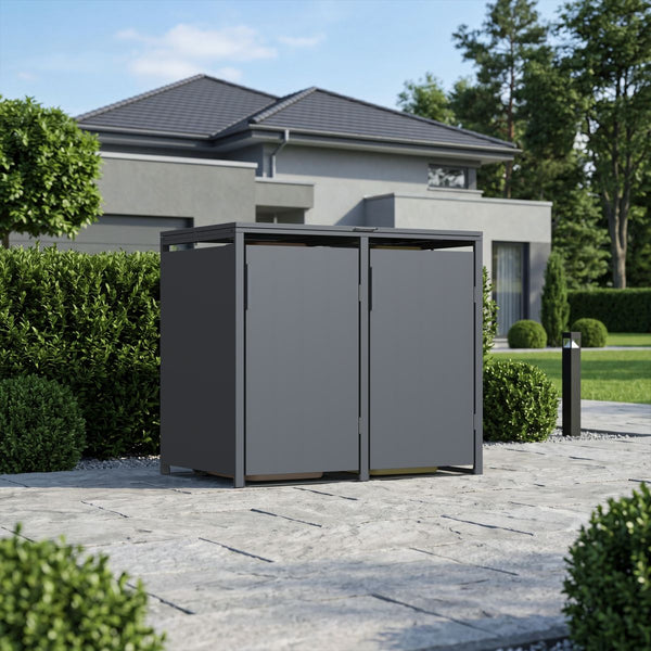Norlinio Mülltonnenbox Vario, Anthrazit, für 2 Tonnen