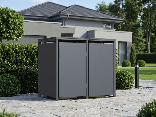 Norlinio Mülltonnenbox Vario, Anthrazit, für 2 Tonnen