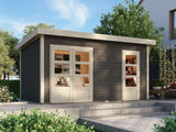 Karibu Gartenhaus Mattrup 2-Raum-Haus in terragrau 28 mm