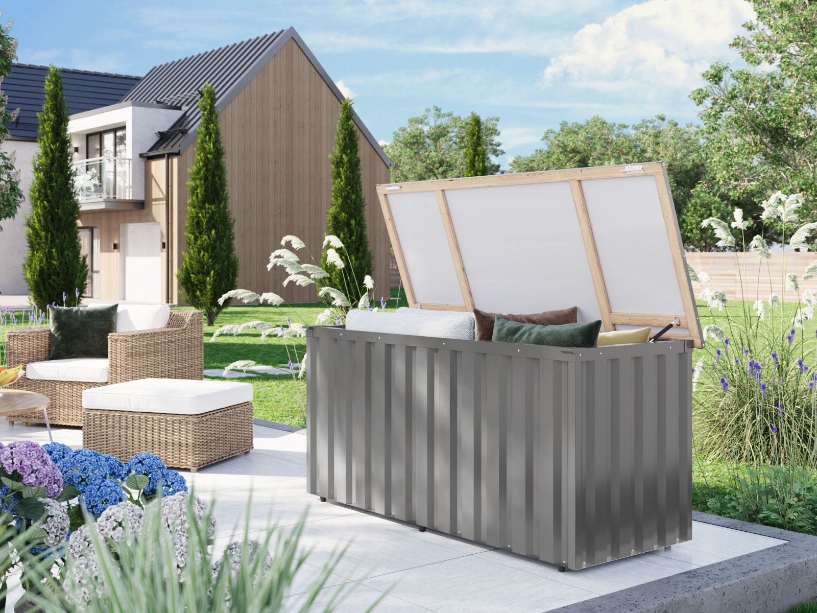 Karibu Metallbox Indium 2, Graualuminium