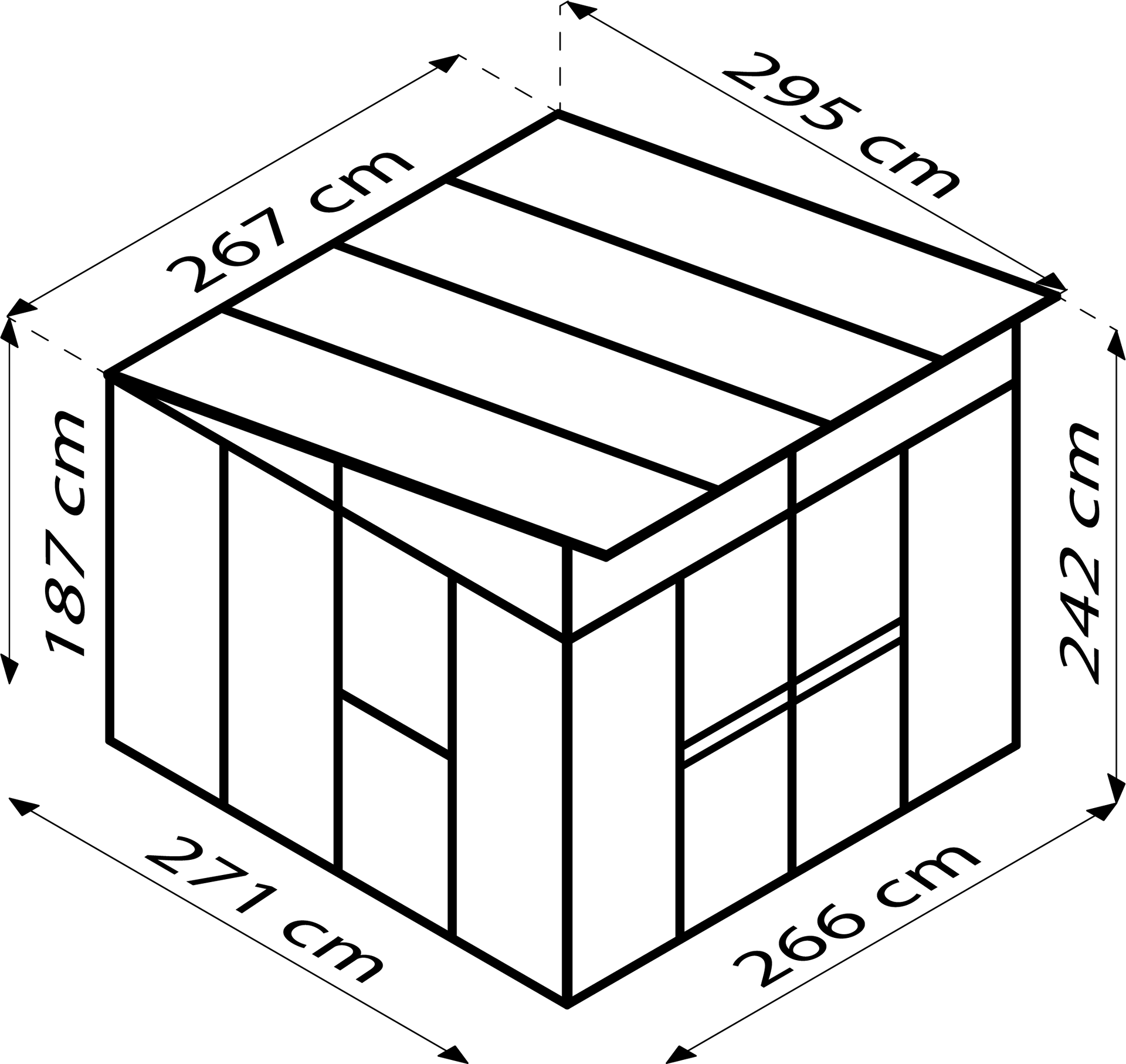 Vitavia Gewächshaus Aphrodite 7800 HKP 10 mm, Schwarz